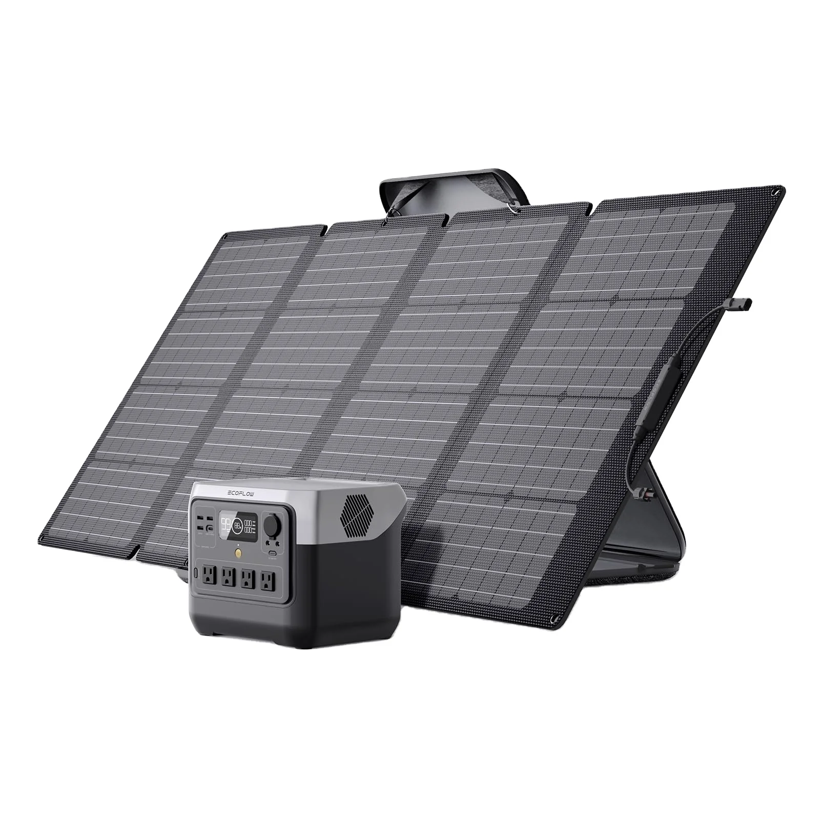 Solar Generator RIVER 2 Pro 768Wh Portable Power Station  160W Portable Solar Panel LiFePO4  4 AC Outlets