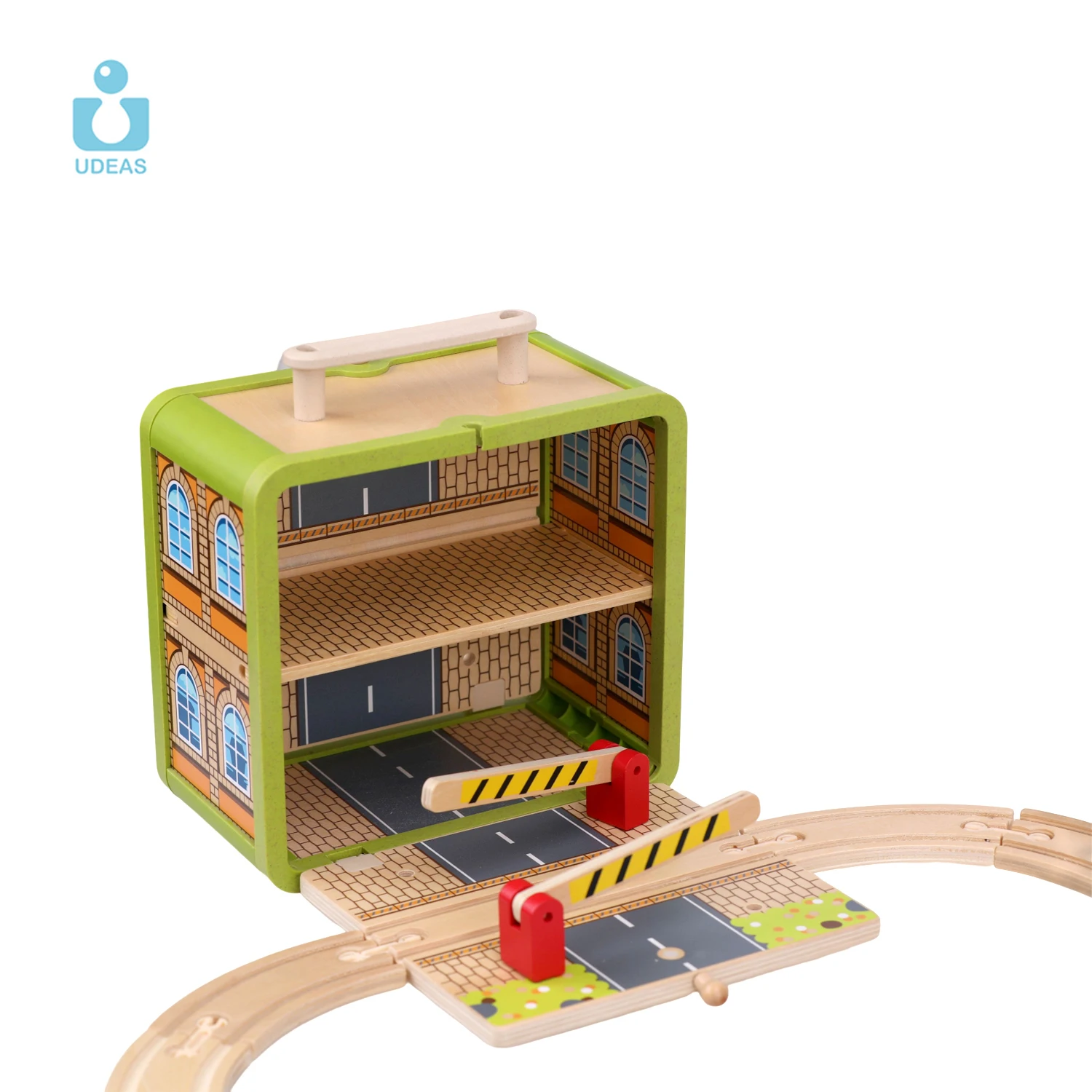 UDEAS Hight Quality Baby Wooden Train Track Railway Car Child Slot Figure Model Train Toys For Kids Set
