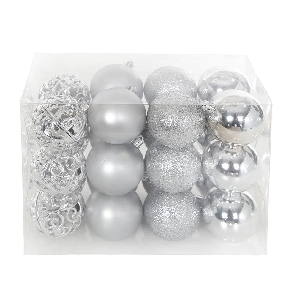 Insun Silvery 6cm Customized Wholesale Christmas Balls Decorations indoor Christmas Tree Ornaments Pendant