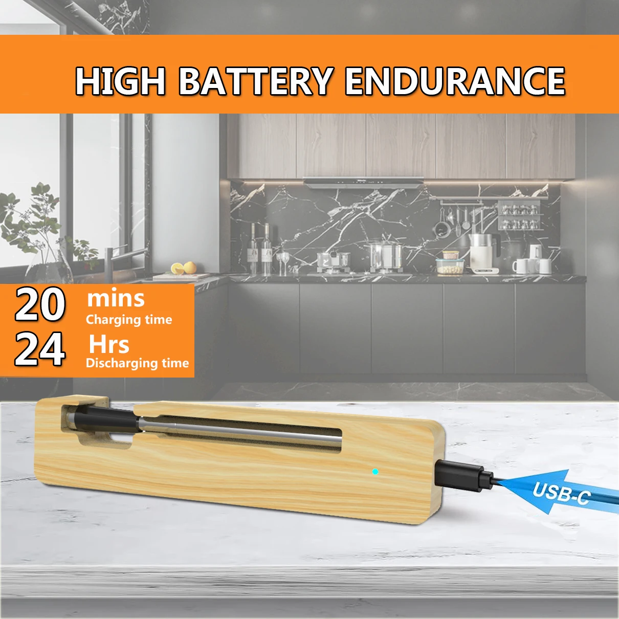 165m App Remote Smart Bbq   Thermometer Waterproof IPX8 Instant Read Digital Bluetooth 5.0 Wireless Meat Thermometer For Cooking