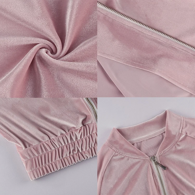 Высококачественный укороченный топ с длинными рукавами, Бархатный спортивный костюм, штаны для бега, комплект из двух предметов для женщин