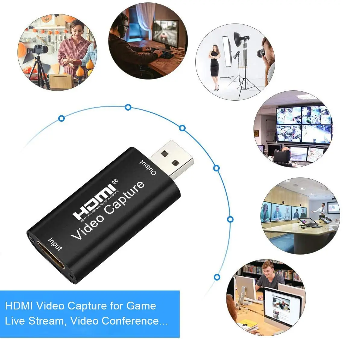 Audio Video Capture Cards HDMI to USB 1080p USB 2.0 Video 4k HD Recorder Game Video Live Streaming adapter Capture Card