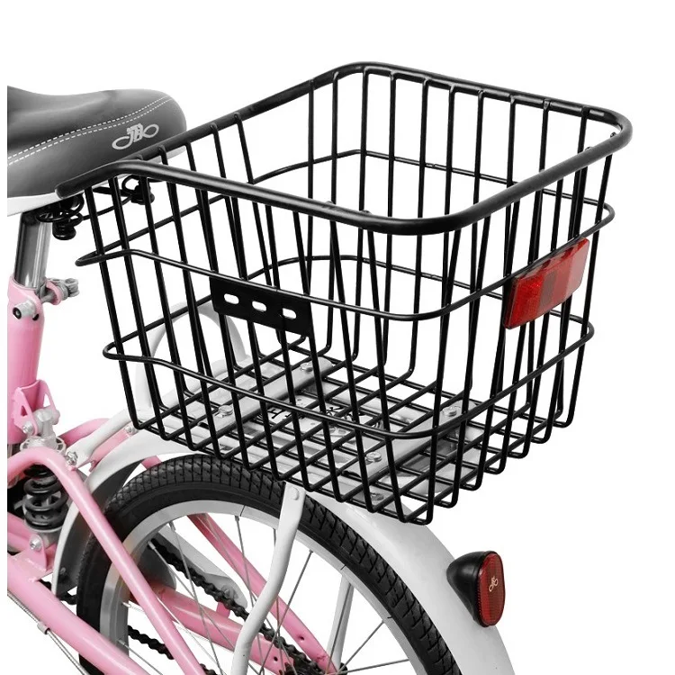 Bike Rear Basket Schoolbag Storage Basket Road MTB Steel Bicycle Basket