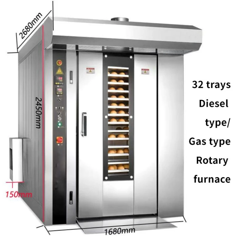 Industrial Home Baking High Quality Heavy Duty Rack Roasted German Pizza Bread Gas Rotary Oven
