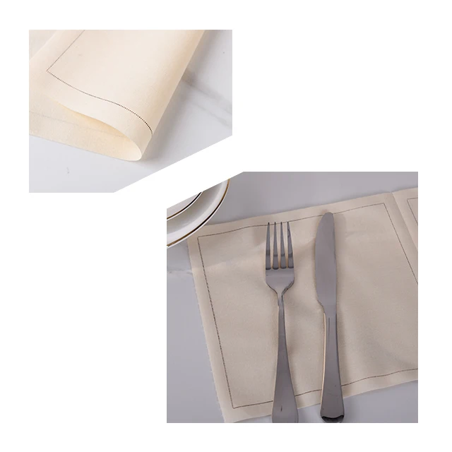 Modern Custom Logo Place Mats Natural Color Tear-Off Large Napkins Disposable Square Design for Home