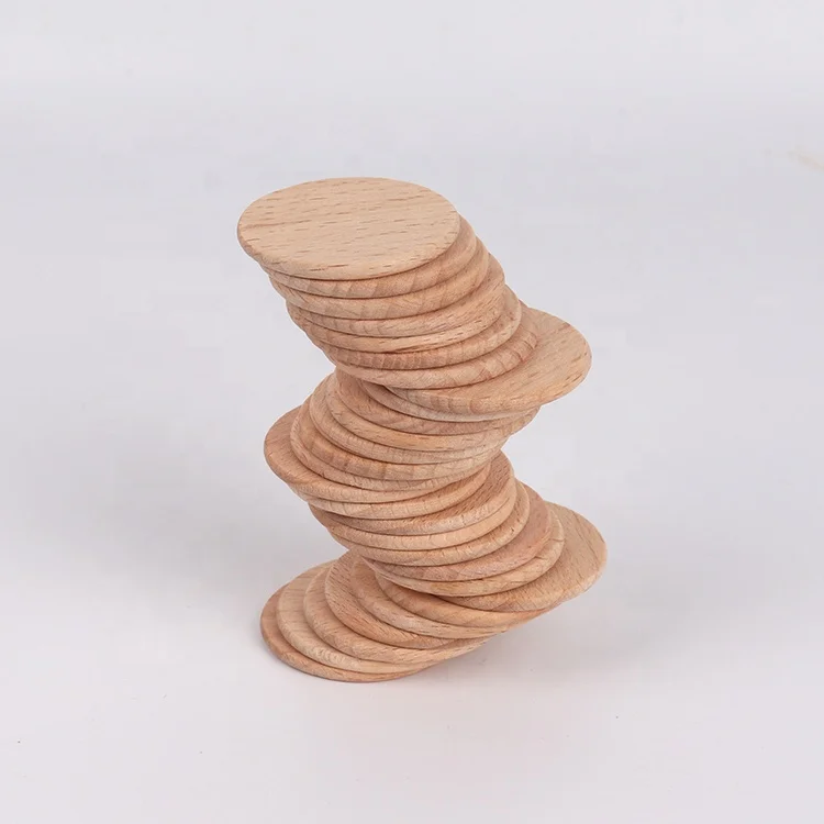 Wholesale Diy Crafts Accessories Diy Unfinished Wood Slices 37mm Beech Wood Round Slice