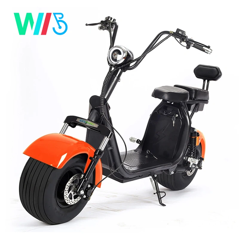 Factory Direct  60V 1000W 1500W 2000W 12Ah Lithium Battery Adult 2 Fat Tyres Adult Electric Motorcycle Electric Scooter Citycoco