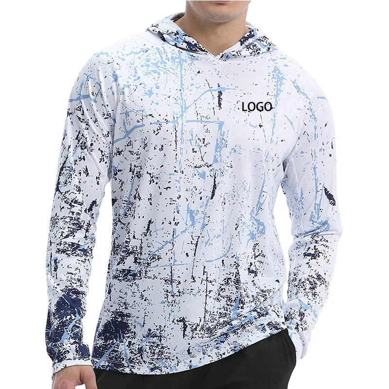 High quality 100% Polyester Long Sleeve UV Sun Protection Performance OEM polyester breathable Fishing T Shirt