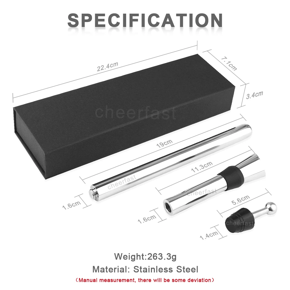 Новое поступление кулер для бутылки красного вина винный охладитель набор палочек 3 в 1 из нержавеющей стали охлаждающих