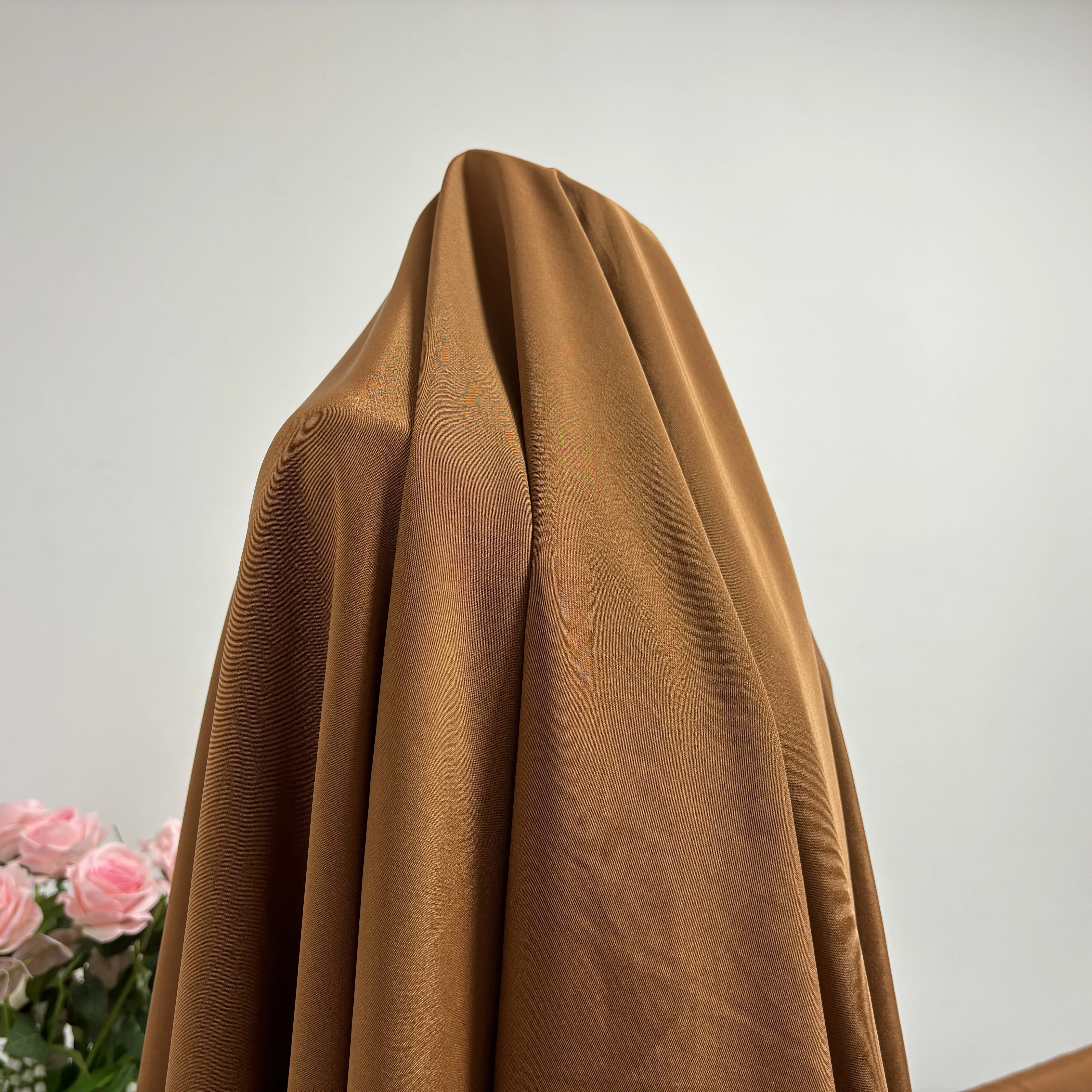 140cm Organic Fabric Soild Color Dyed silk viscose crepe fabric For Clothes women dress