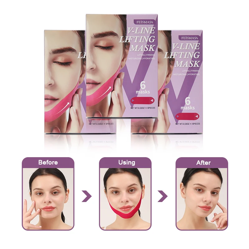 Private Label V Line Shape Face Lifting Mask Tightening Firming Repair Double Chin Reducer Chin Up Patch Lifting Mask