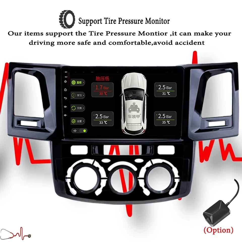 Android 9 Car Radio For Toyota Fortuner Hilux 2007 -2015 with Multimedia Video Gps Navigation Car DVD Player