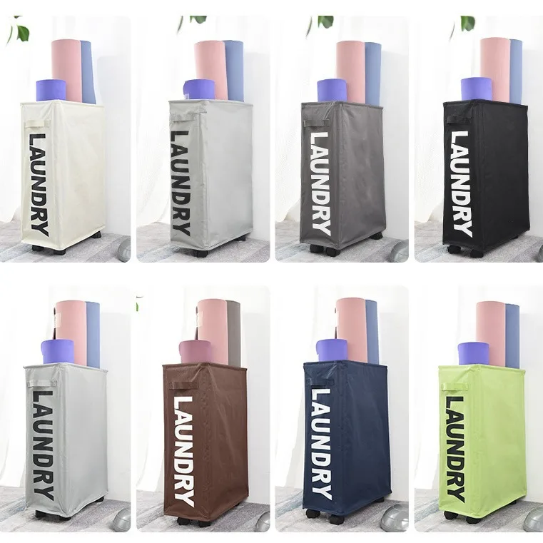 Folding Fabric Storage Laundry Organizer Clothes Basket Laundry Bag Yoga Mat Storage Basket For Dormitory Bathroom Home