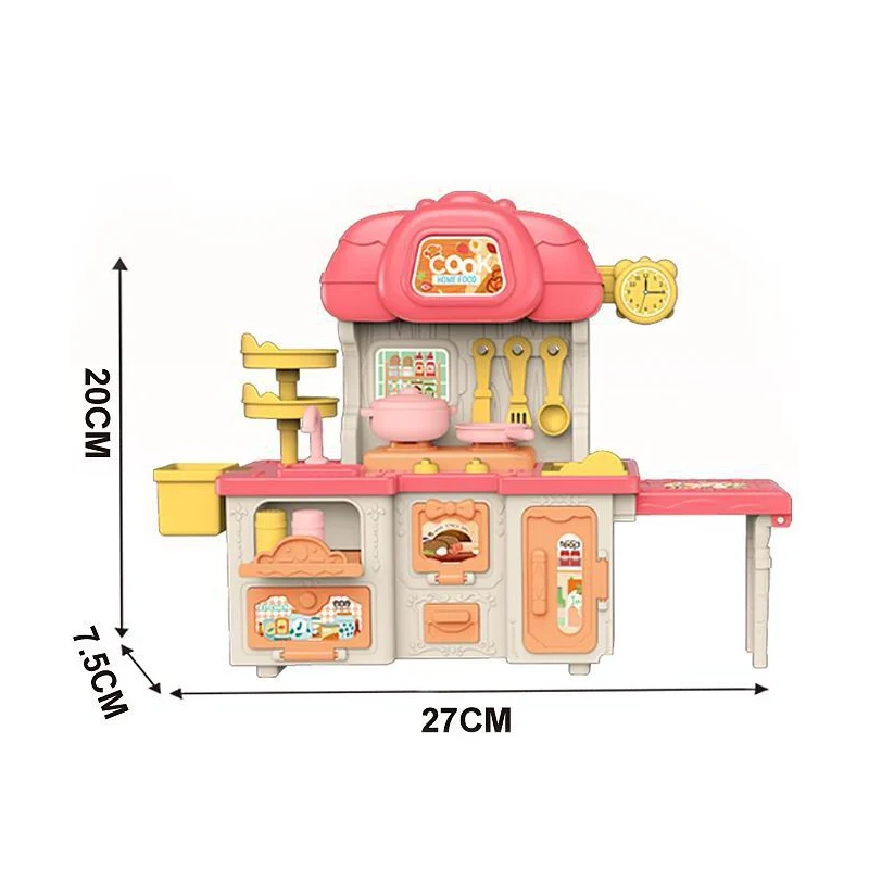 Wholesale Children Pretend Play Snack Shelf Toy Family Kids Miniature Kitchen Cabinet Sets Cooking Table Kitchen Toys