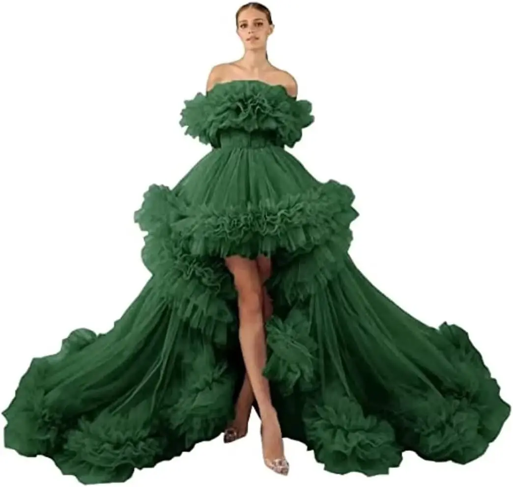 Wholesale custom single Off shoulder gauze dress parent-daughter photo dresses family Formal A-Line Evening birthday party