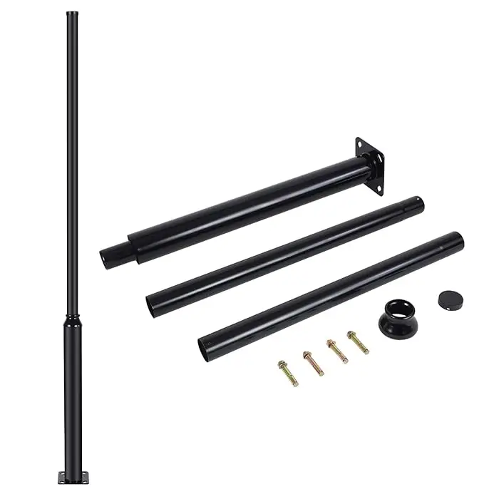 3M 4M 5M Solar Lamp Post Outdoor Street Lamp Posts for Outdoor Lights Solar Light Pole Lighting Lantern Post with Base