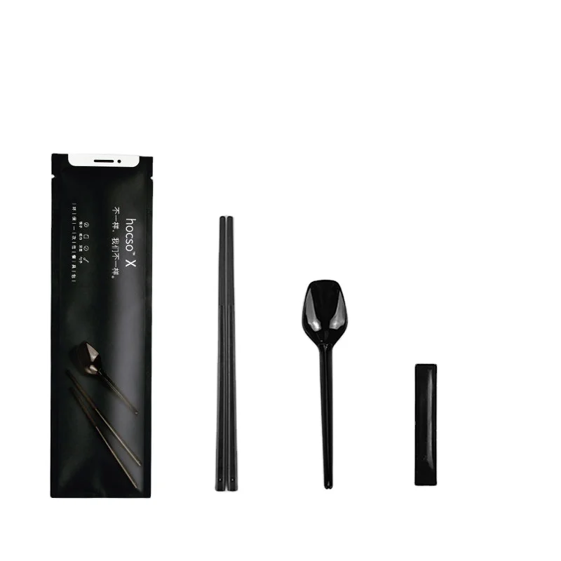 Custom cutlery set Disposable plastic chopsticks Disposable chopstick and spoon