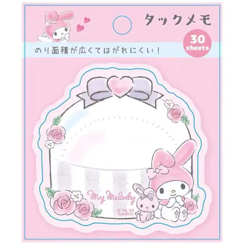 Kuromi Melody Memo Pad Sanrio Pochacco Sticky Notes Stationery Label Notepad Planner Sticker Post School Supplies