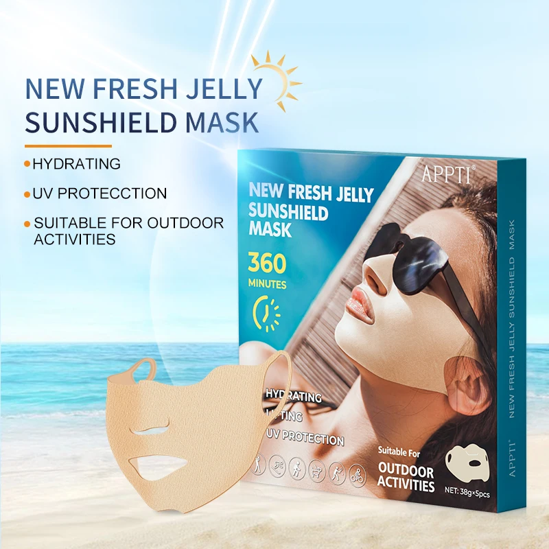 OEM/ODM APPTI Hydrogel Sunscreen Golf Patch Outdoor UV Protection Mask Skin Care Hydrating Face Outdoor Activities UV Golf Mask
