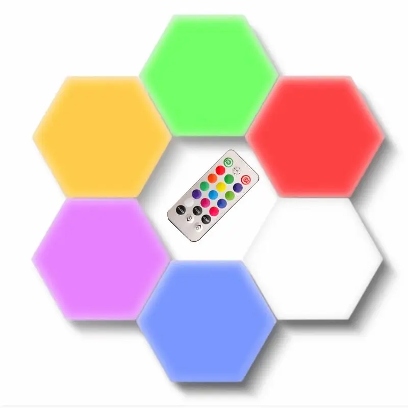 Hexagon Wall Light Smart Wall-Mounted Touch-Sensitive DIY Geometric Modular Assembled RGB led Lamps Used for Bedroom