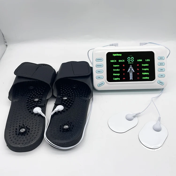 Acupuncture Slimming Massager machine 8 Pads Digital Therapy Apparatus Tens Physiotherapy Device with  massage slipper