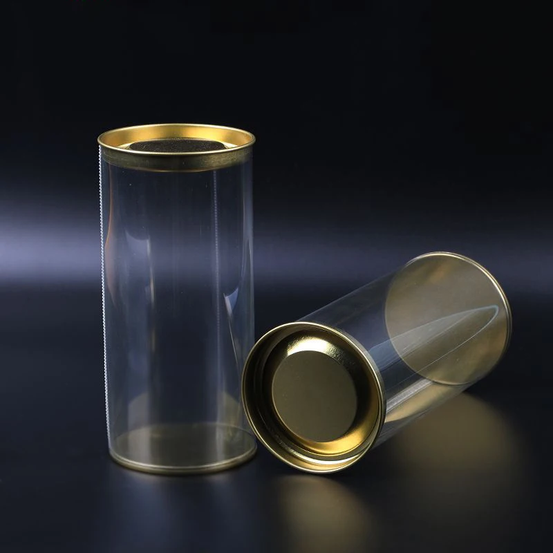 Plastic Cylinder Food Tube Tinplate Lids clear tube packaging plastic Clear Tube For Candy
