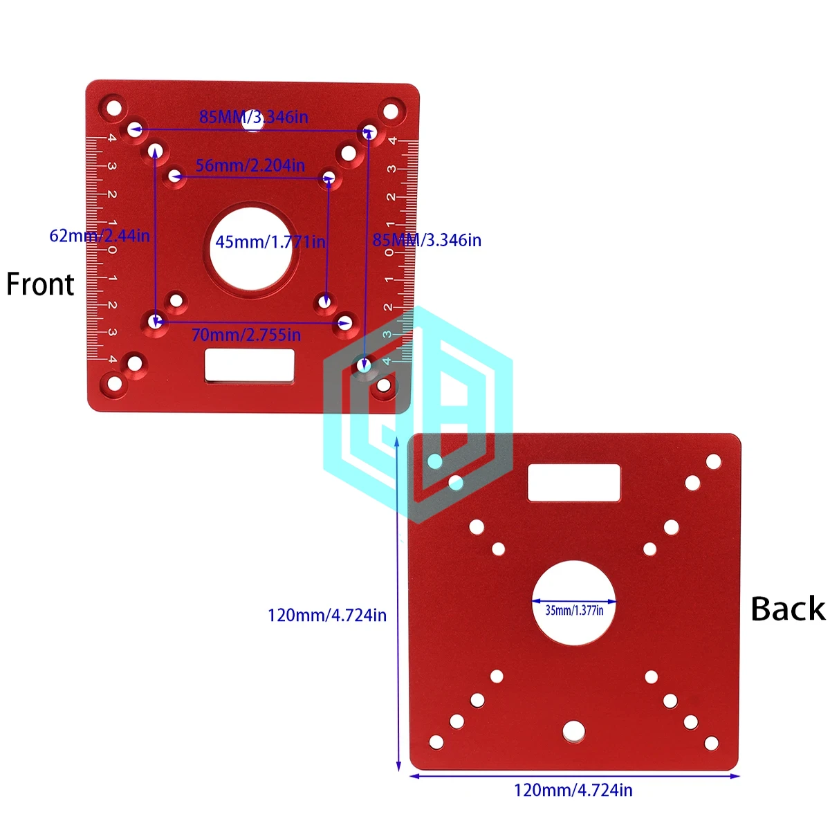 Multifunctional Aluminium Router Table Insert Plate Woodworking Trimmer Electric Wood Milling Flip Plate for DIY Working Benches