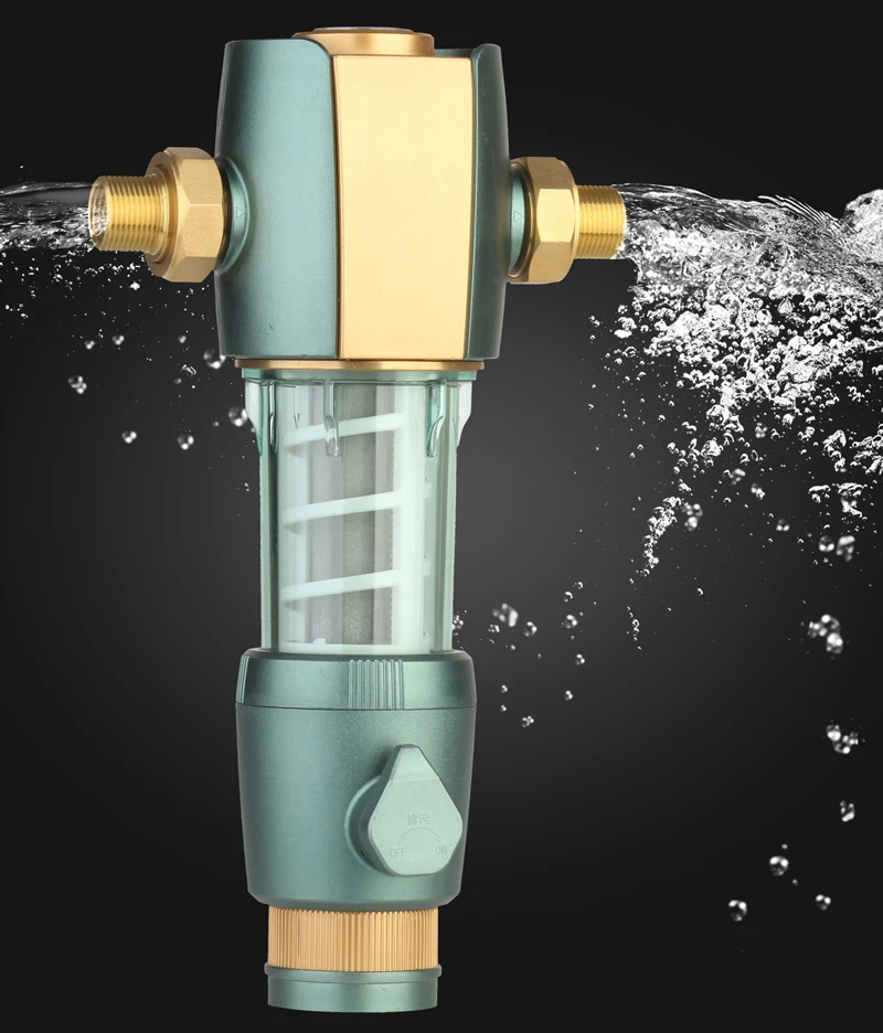 Auto Backwash stainless steel mesh Simple Brass water prefilter with manometer