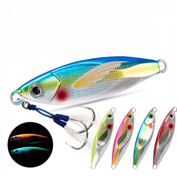 Высококачественная искусственная жесткая свинцовая рыболовная приманка для морской воды 30г 40г 60г 80г 100г 120г светящаяся искусственный свинцовый джиг