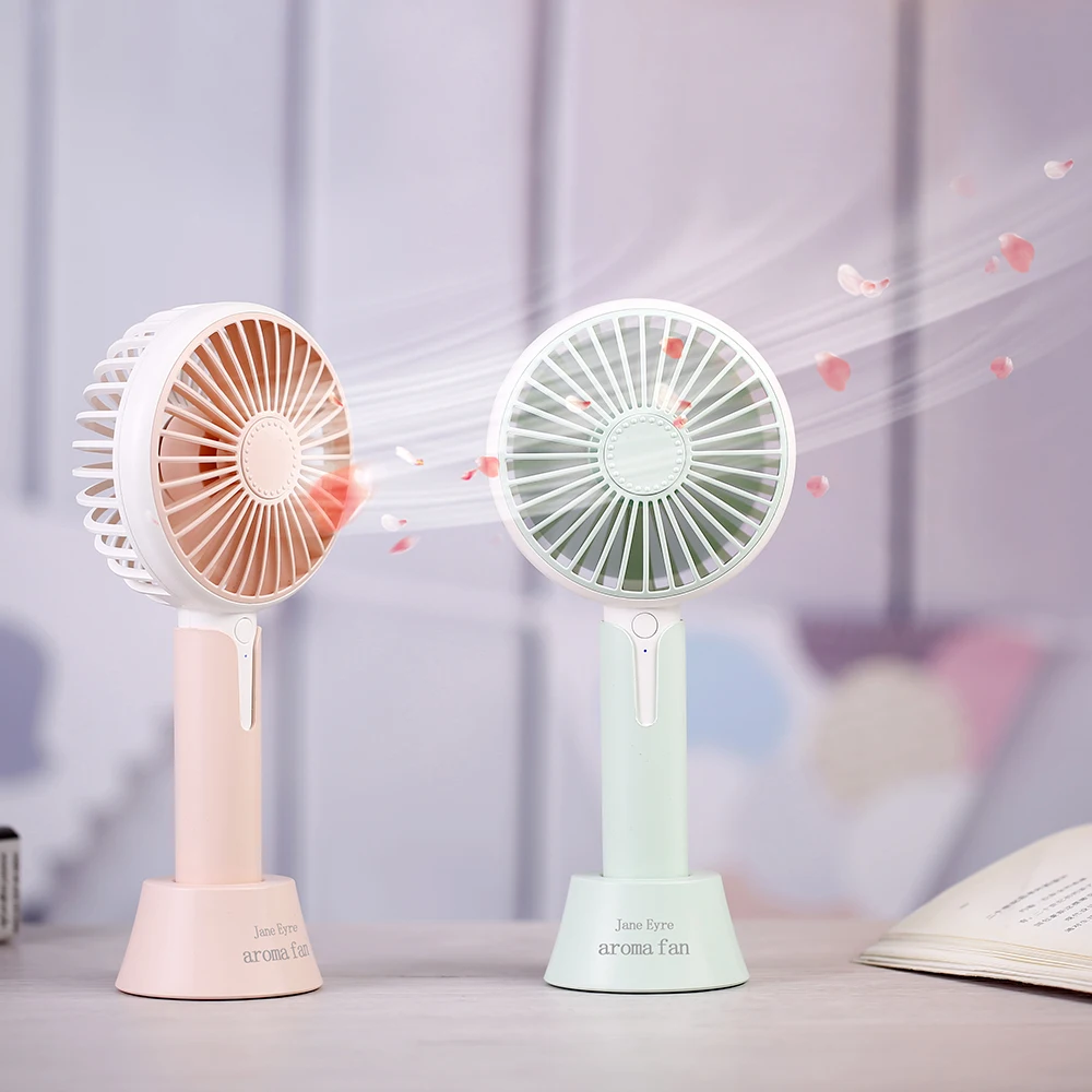 New Design Aroma Diffuser Portable Handy Mini Electric Fan handheld fan with battery