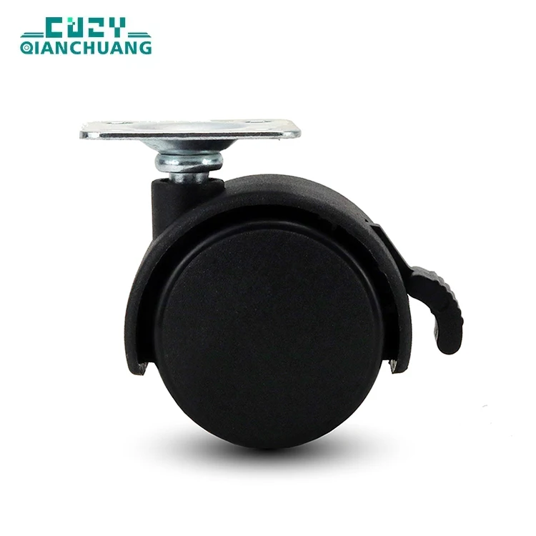 New Arrival Nylon PP Material 1.5 Inch  Bookshelf Cabinet Rack Plate Furniture Caster Wheel