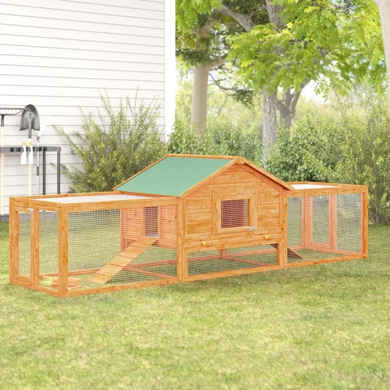 Large Deluxe Rabbit Hutch Chicken Coop Wood with Chicken Run