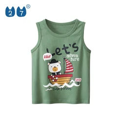 Wholesale 100% Cotton Cartoon Sleeveless T Shirt Boys Tank Tops For Children