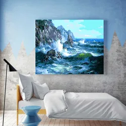 Amazon Landscape DIY Handmade Nordic American Style Sea Oil canvas Paintings by Numbers