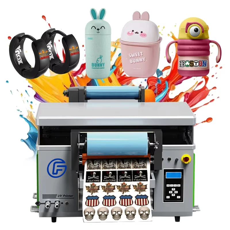 XP600 dual nozzle 4060 uv flatbed printer small business printing machine Flat cup bottle sticker hot stamping machine