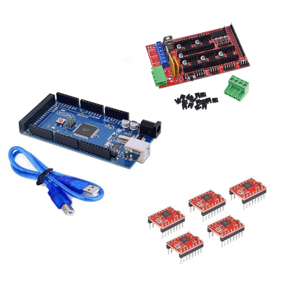 3D Printer Starter Kit 1.4 3D Printer Controller Mega2560 A4988 Stepper Motor Driver 3D Printer Kit For Arduinos