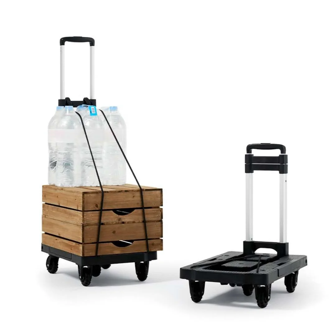 
125kg loading compact platform flatbed lightweight portable retractable five-wheel dolly folding luggage hand trolley cart truck 