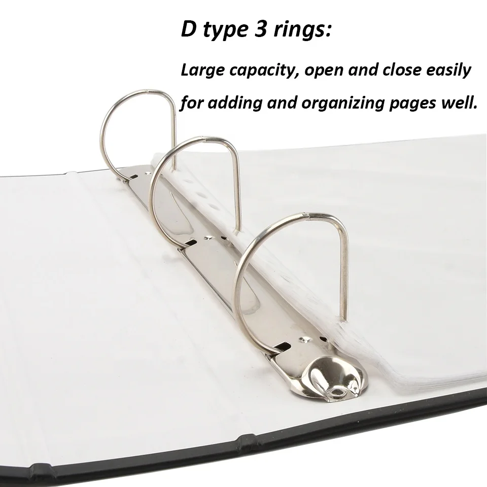 Custom Logo Printed wholesale 3 ring binders Loose Leaf A4 File Folder Document Binder Organizer for School Office