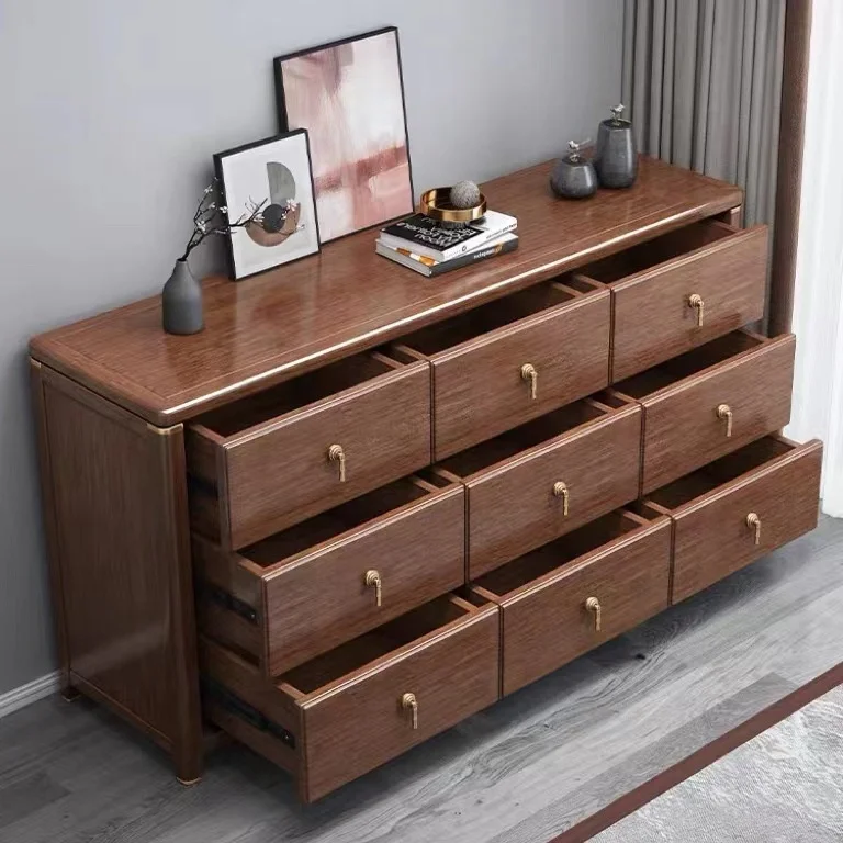 Chest drawer 9 drawers modern solid wood storage living room cabinets chest of drawer