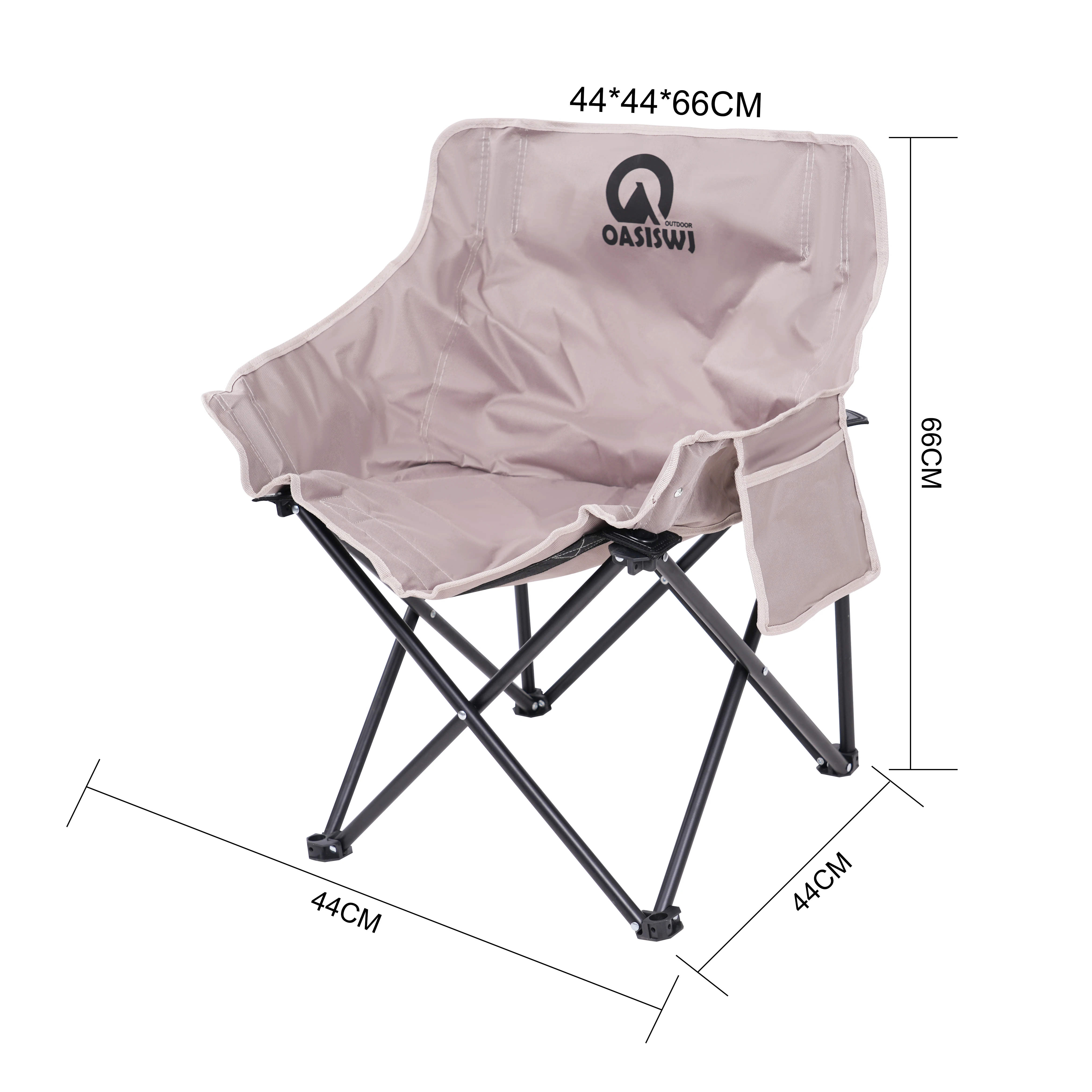 Lightweight Portable Moon Chair Camping Outdoor Folding Chair High Load Capacity Collapsible Khaki Chair With Storage bag