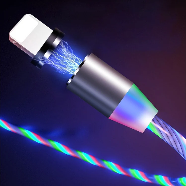  Оптовая продажа Магнитная быстрой штырьковые USB шнуры для зарядки и струящийся Свет Аксессуары мобильных телефонов кабели передачи