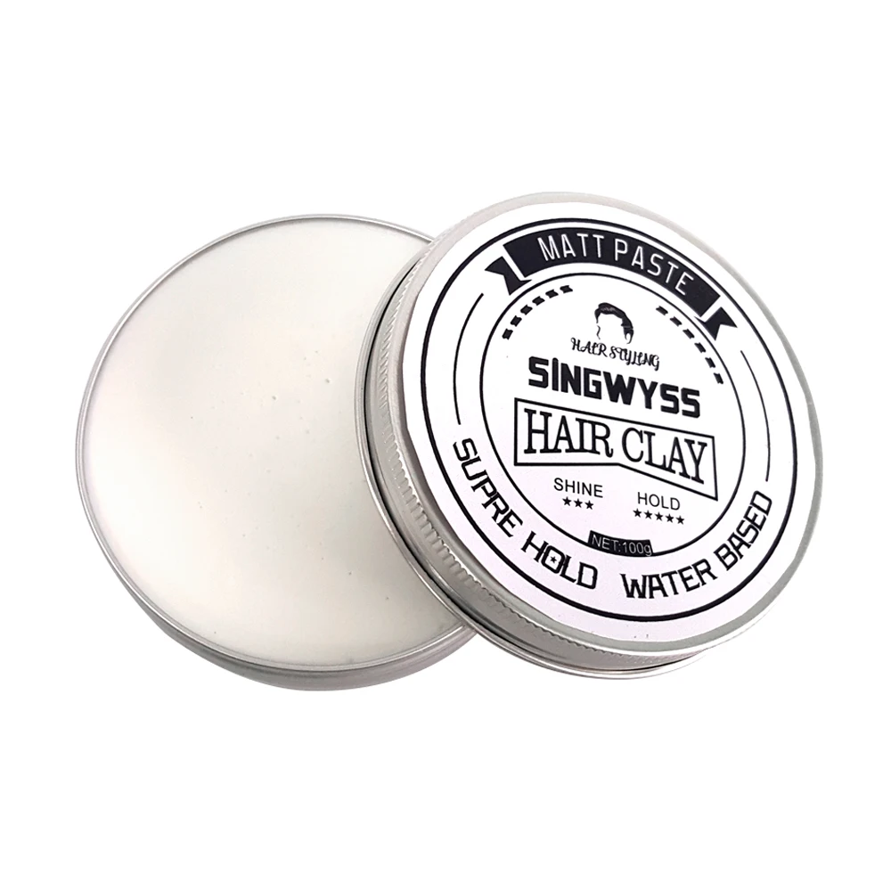 Low MOQ best quality 100g matte hair paste matte finish hair clay natural organic pomade wax