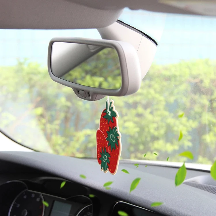 Customized logo scents air freshener brands wholesale hanging paper car freshener/fruit