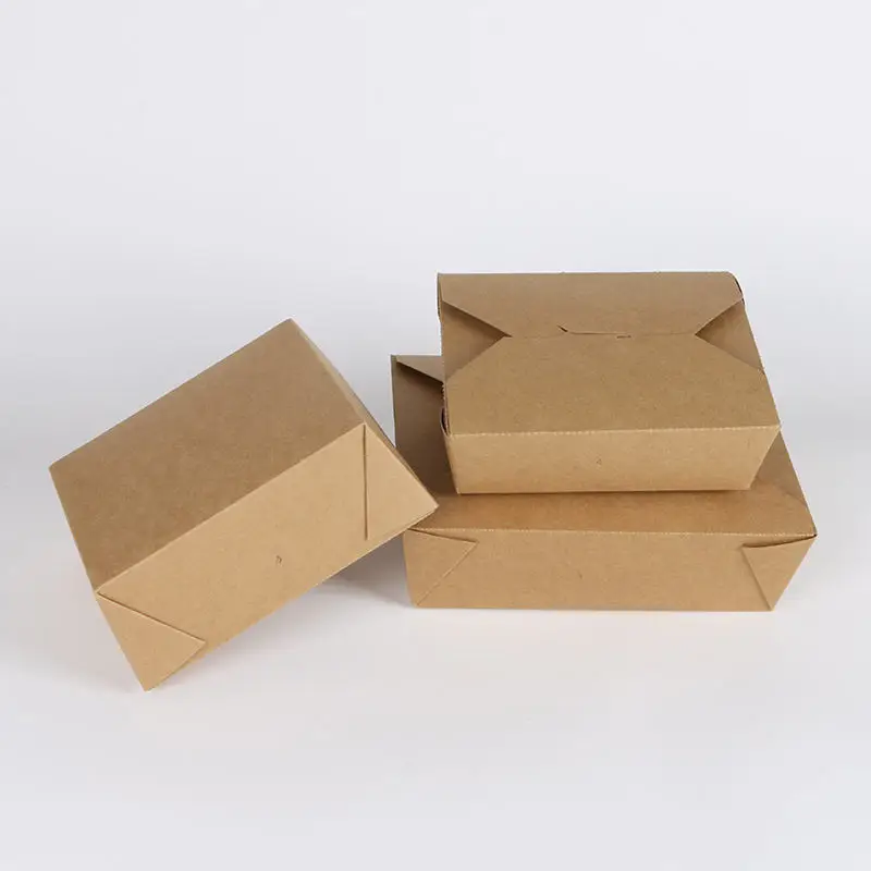 customized printed food container kraft paper fried chicken salad packaging paper boxes
