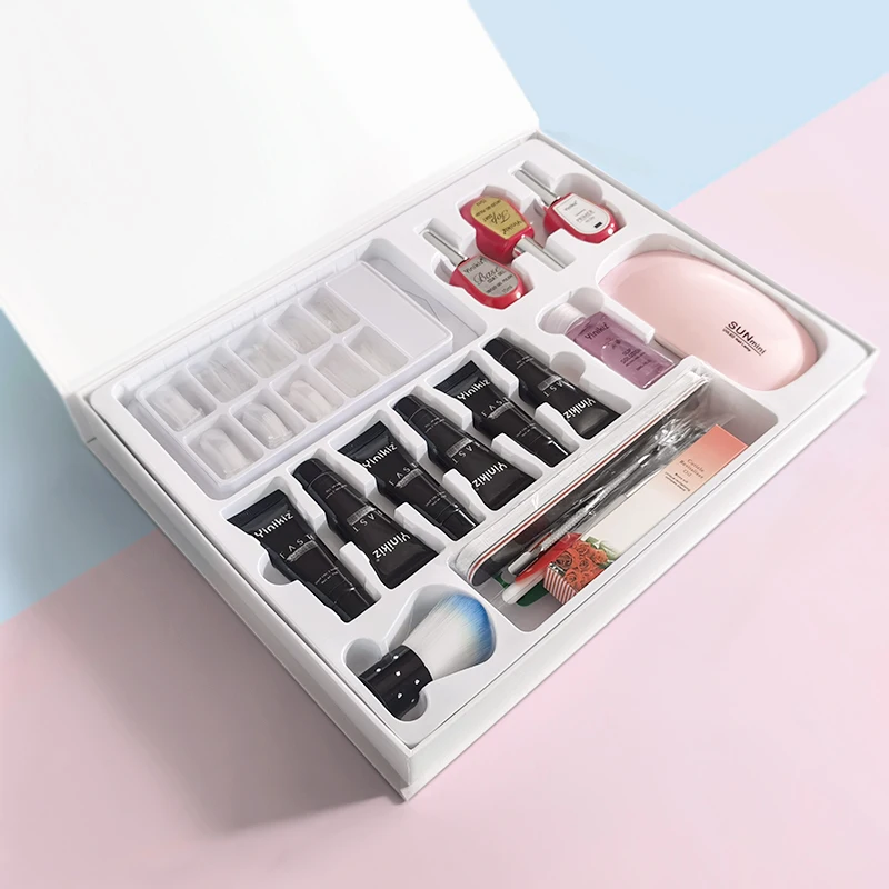 Poly Nail Gel Kit With Gift Boxes Nails Set Thicken Sticky Rhinestone Nail Art Tools for Beginner Women Lady