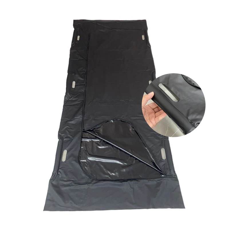 PVC Corpse Body Bag men For Virus Infected Patient Corpse cadaver Coffin funeral cross Body Bag PEVA Black Body Mortuary Bags