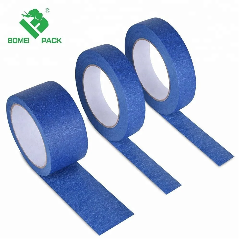 Bomei Factory Selling High Temperature Blue Color Crepe Paper Masking Tape For Car Paint decoration