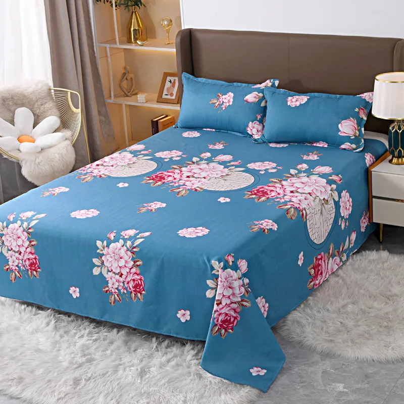 Hot sale Thickened plant print polyester bed bedsheet Ultrafine fiber bedsheet set