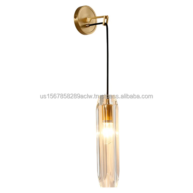 American Brass Copper 2-Light Cone Glass Wall Lamp Luxury Interior LED Lighting Hotel Bedroom Living Room Indoor Outdoor