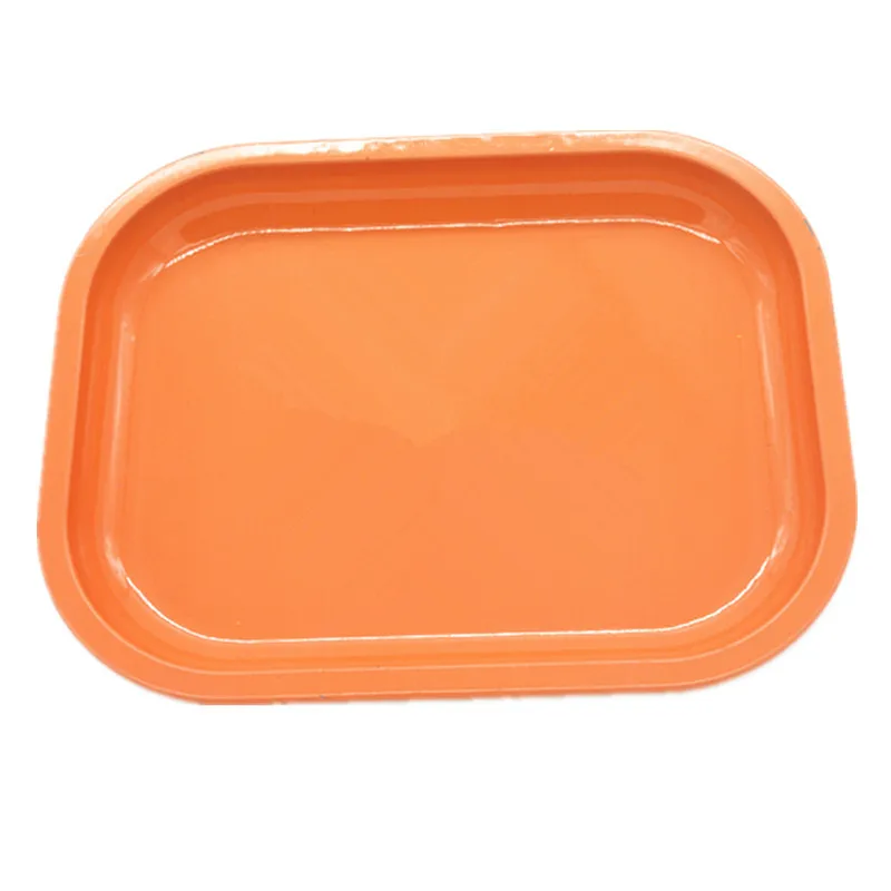 new style custom color tinplate metal smoke tray rectangular metal food serving trays rolling cigarette service tin tray